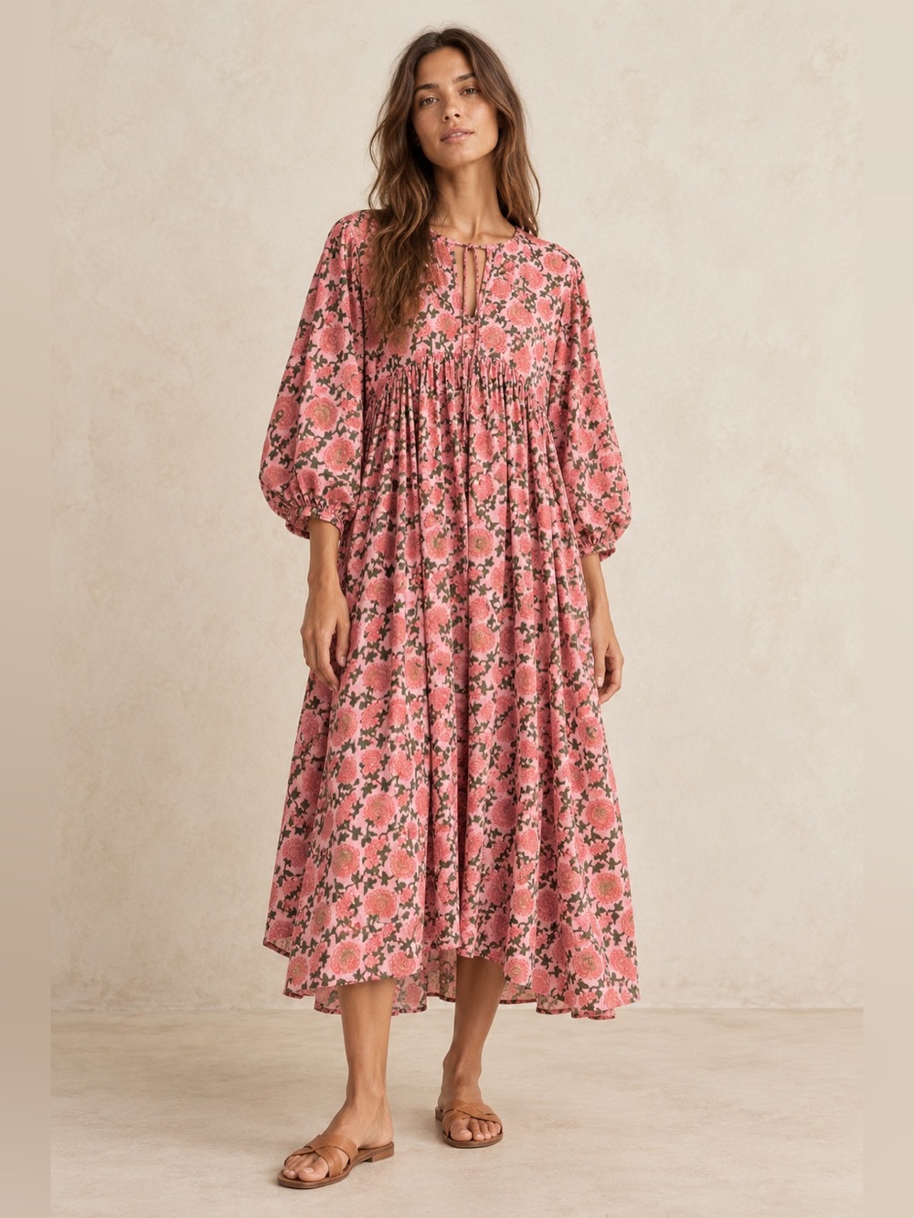 House Of Sundar Maya Midi Dress Saffron Sun